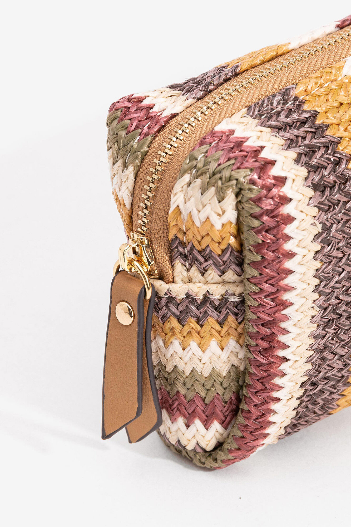 Bolso com efeito trançado multicolorido - amarelo
