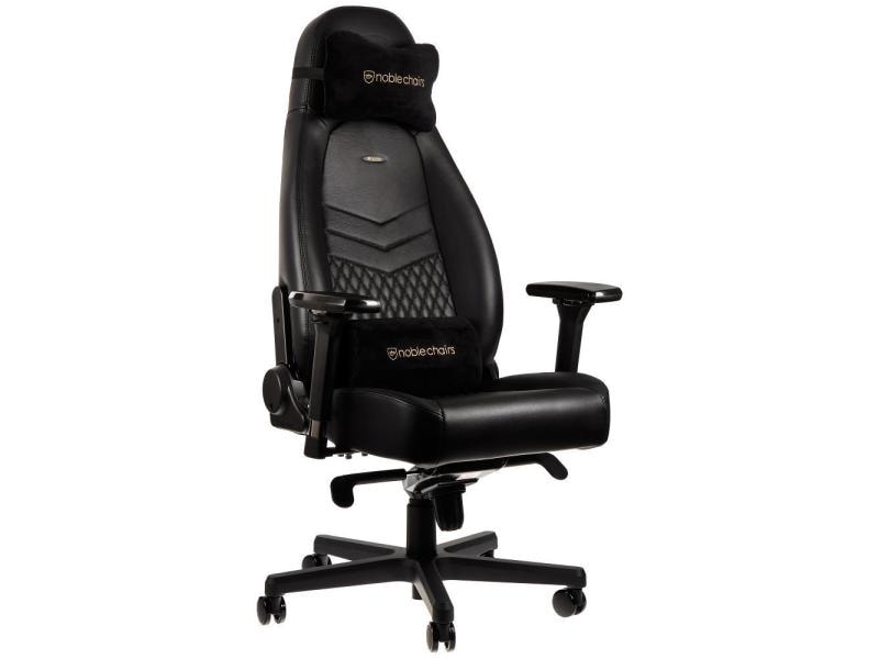 noblechairs Gaming-Stuhl ICON Echtleder Schwarz Echtleder-Computersessel