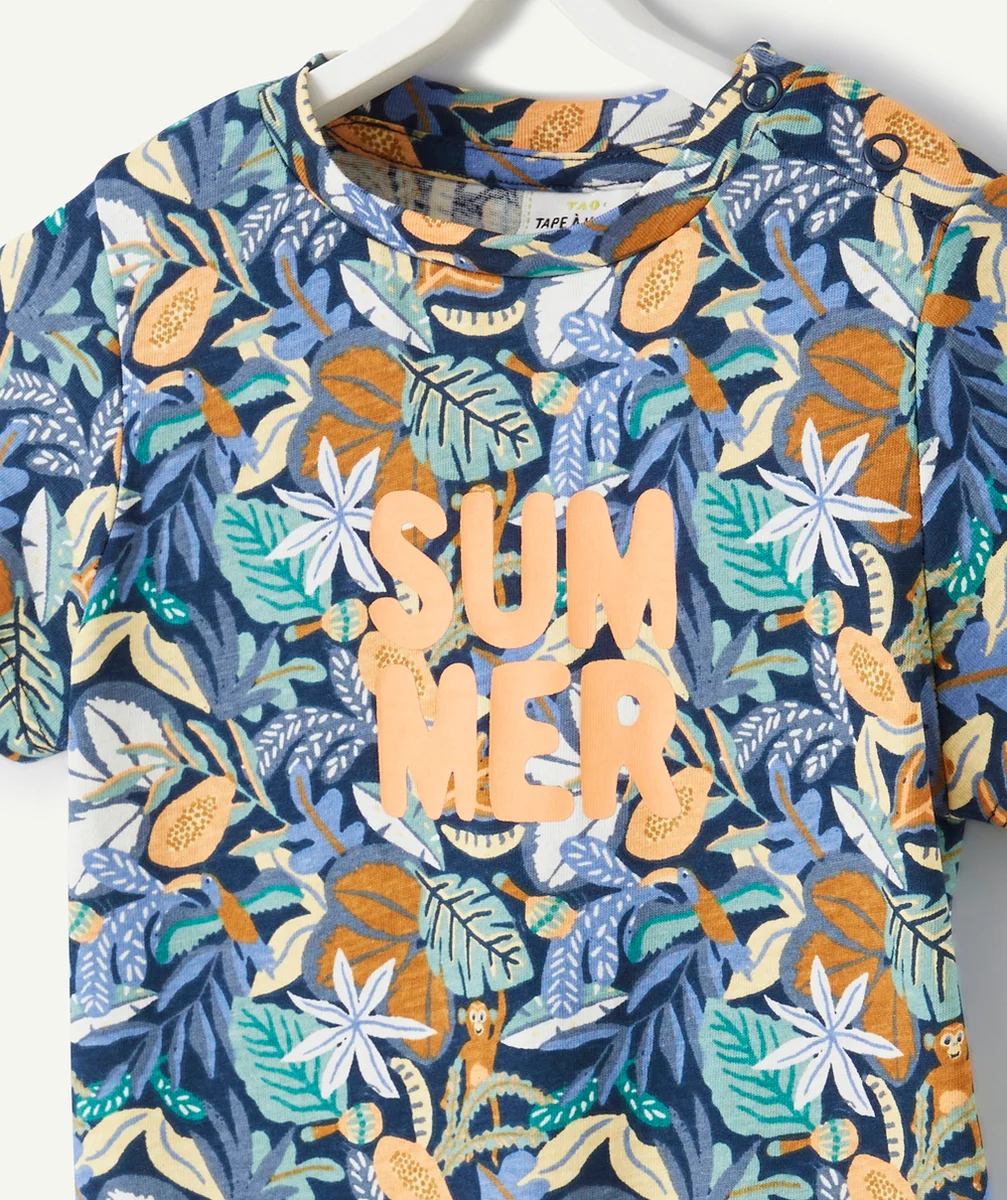 T-SHIRT BÉBÉ GARÇON IMPRIMÉ TROPICAL EN COTON BIO