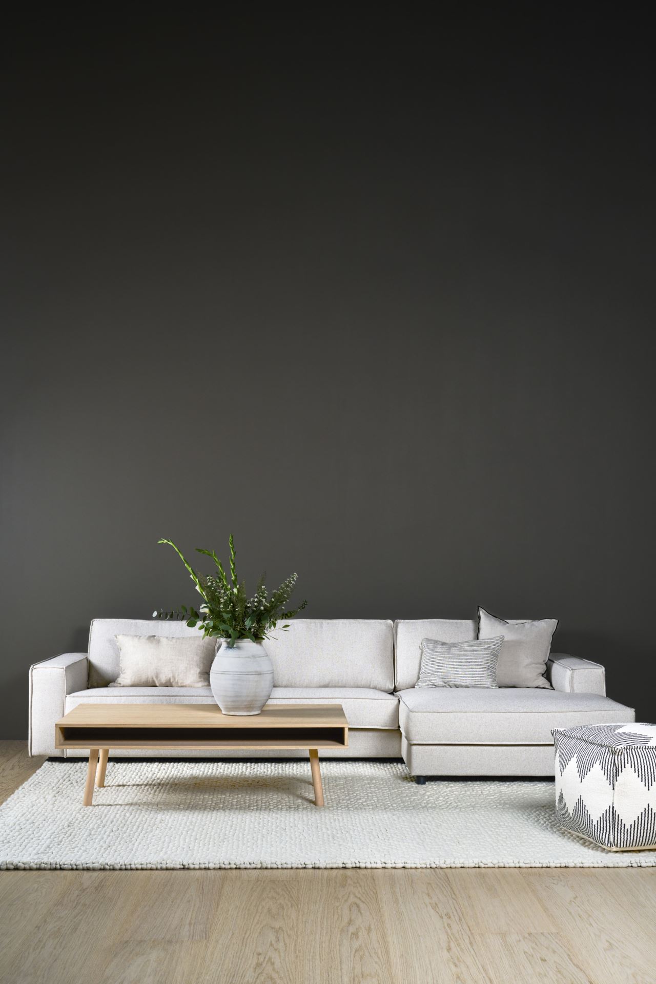 3 seter sjeselong setetrekk pakke høyre natur - 60x60x60 cm