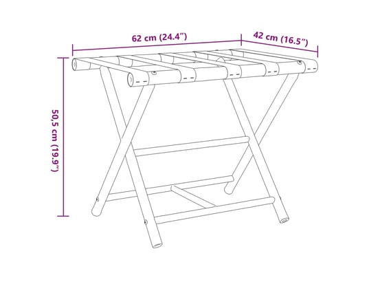 VIDAXL - Chariot de service de bagage Porte-bagages pliant 62x42x50,5 cm bambou