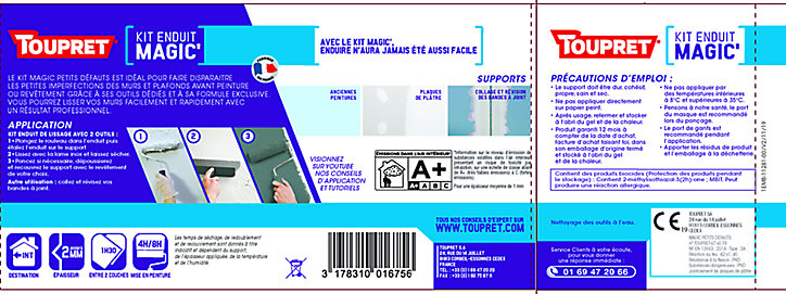 Recharge enduit de lissage magique petits défauts Toupret 7kg