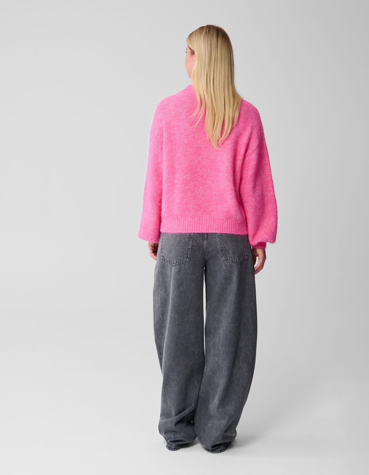 Studs Barrel Fit Jeans Grijs