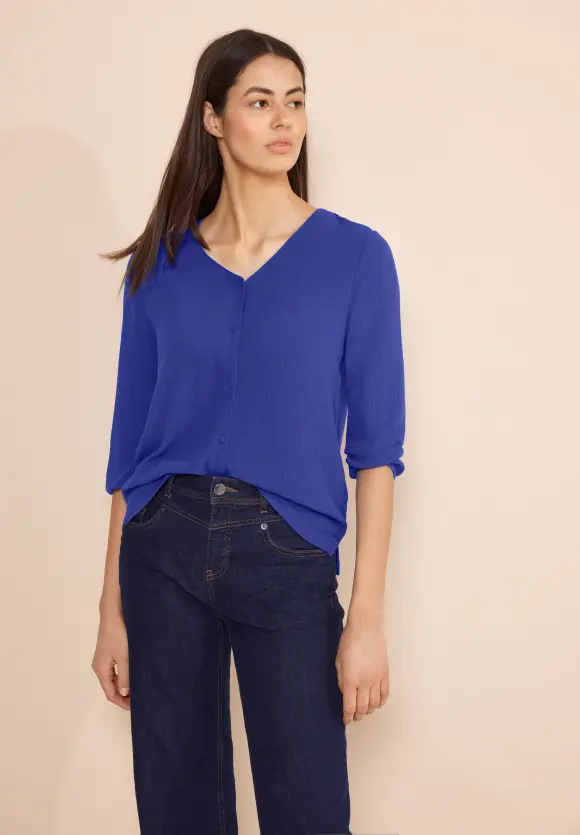 Materialmix Shirt - intense royal blue
