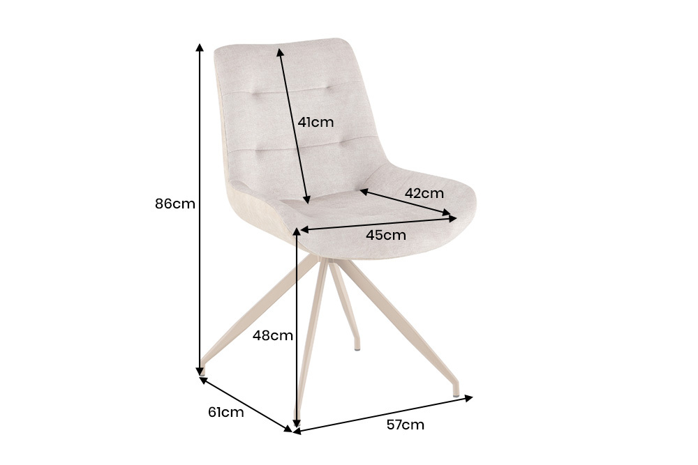 Design Stuhl DIVANI champagner beige Samt Metallgestell
