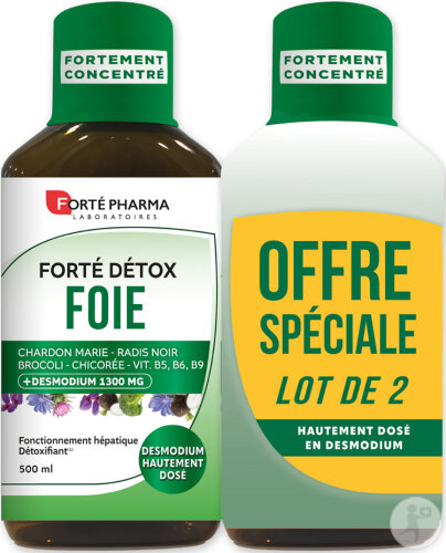 Forté Pharma Forté Détox Foie Complément Alimentaire Flacons 2x500ml