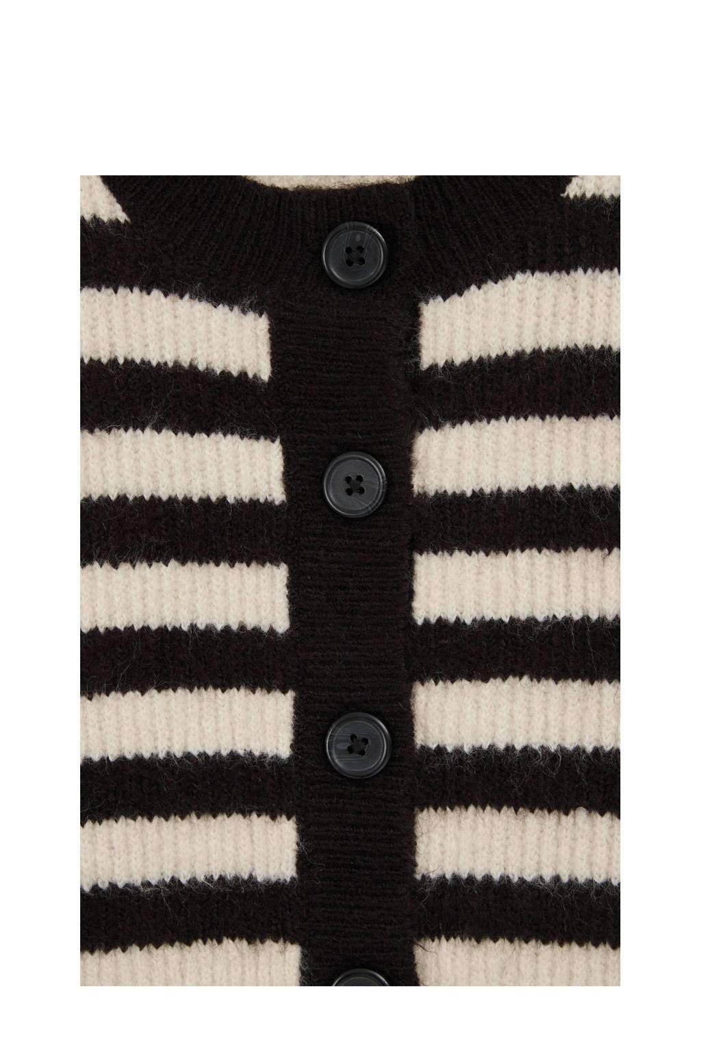 WE Fashion gestreept vest zwart/ecru