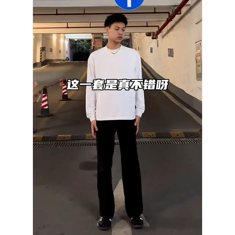 Chuoku - Mid Rise Plain Bootcut Pants