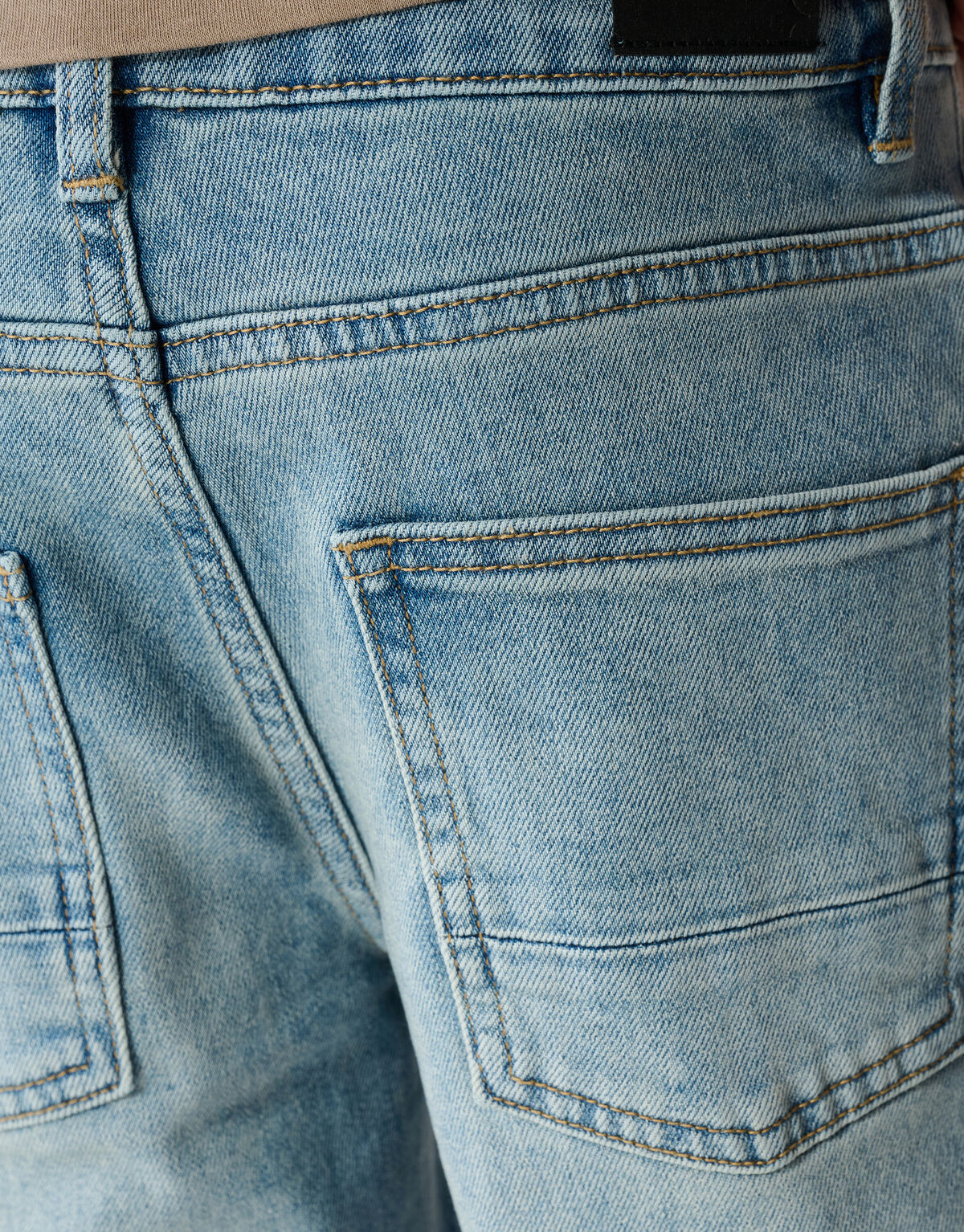 Artwork Straight Fit Jeans Blauw