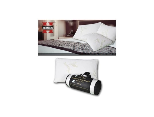 HERZBERG - Oreiller rectangle Oreiller de luxe en bambou queen 50x76cm hg5076bm-blanc