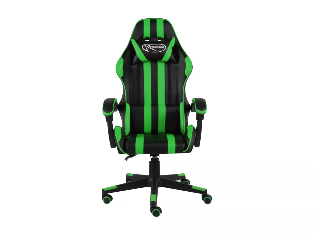 Fauteuil de jeux vidéo Noir et vert Similicuir