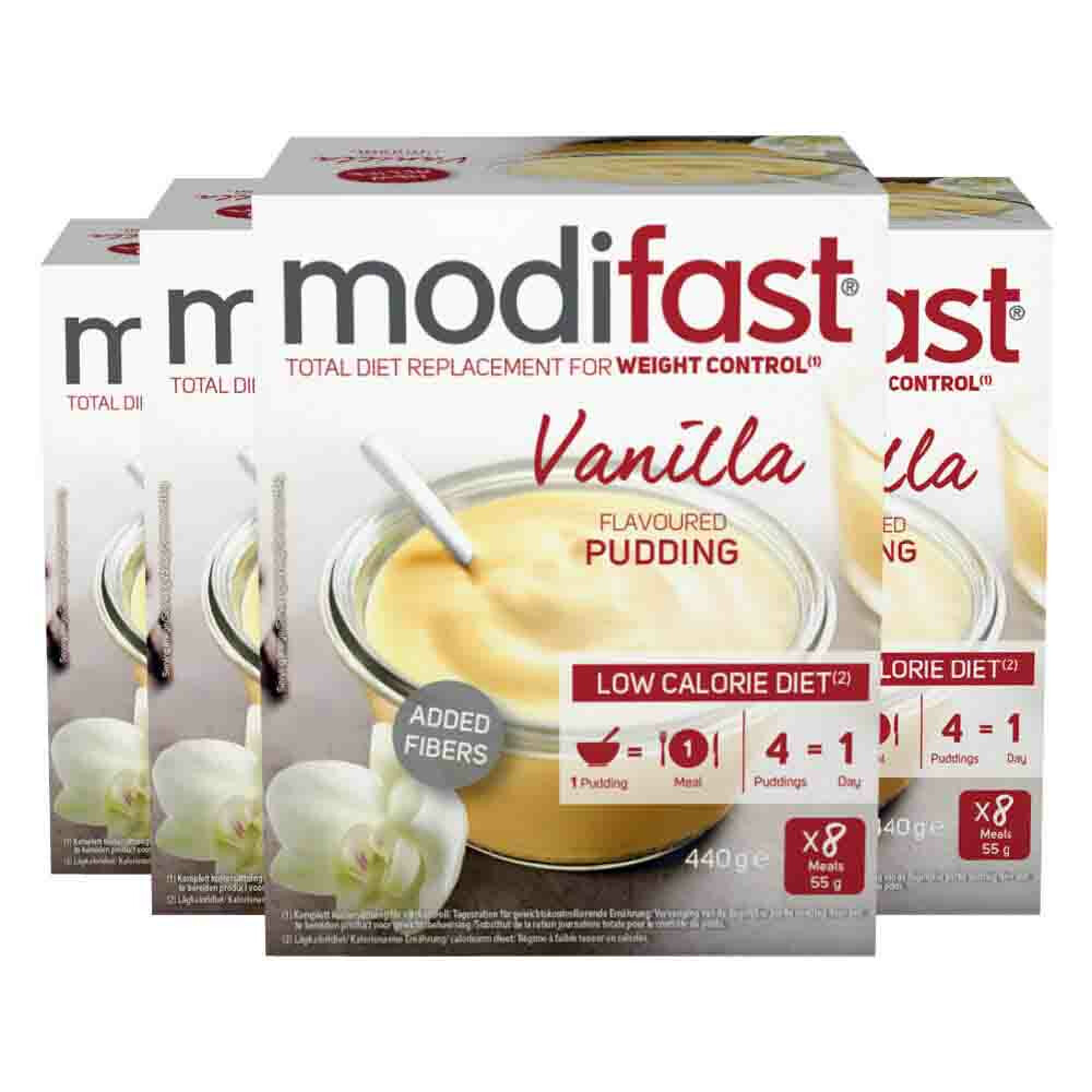 4x Modifast Intensive Pudding Vanille8 x 55 gr