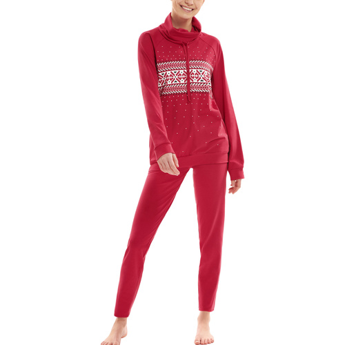 Lisca - Pijama interior leggings top manga larga StarlightCheek Rojo