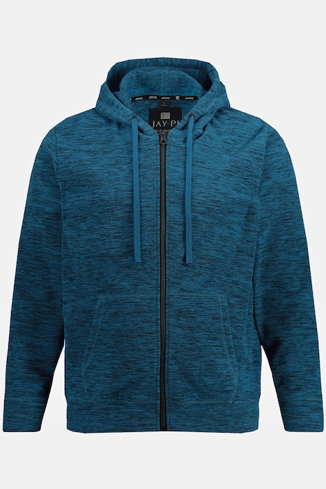JAY-PI Strickfleece-Hoodiejacke, Outdoor, Kapuze, Kängurutasche