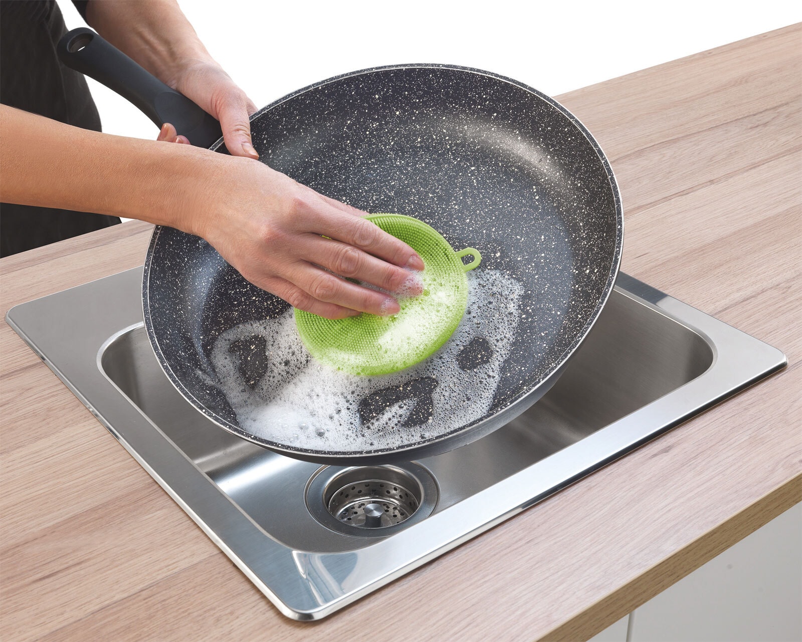 metaltex Silikonschwamm rund 12x1,5 cm Silikon grün