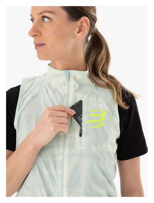 Veste Sans Manches Compressport Hurricane Windproof Femme Vert clair