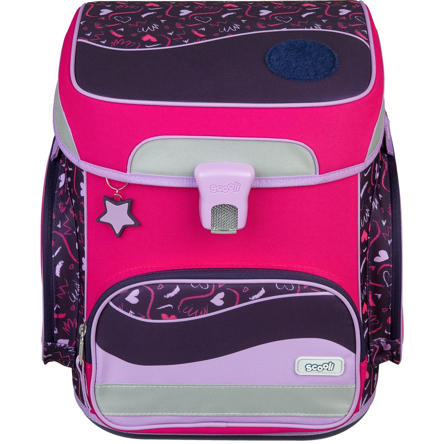 Scooli EasyFit Schulranzen-Set Glow-Edition Heartbeat