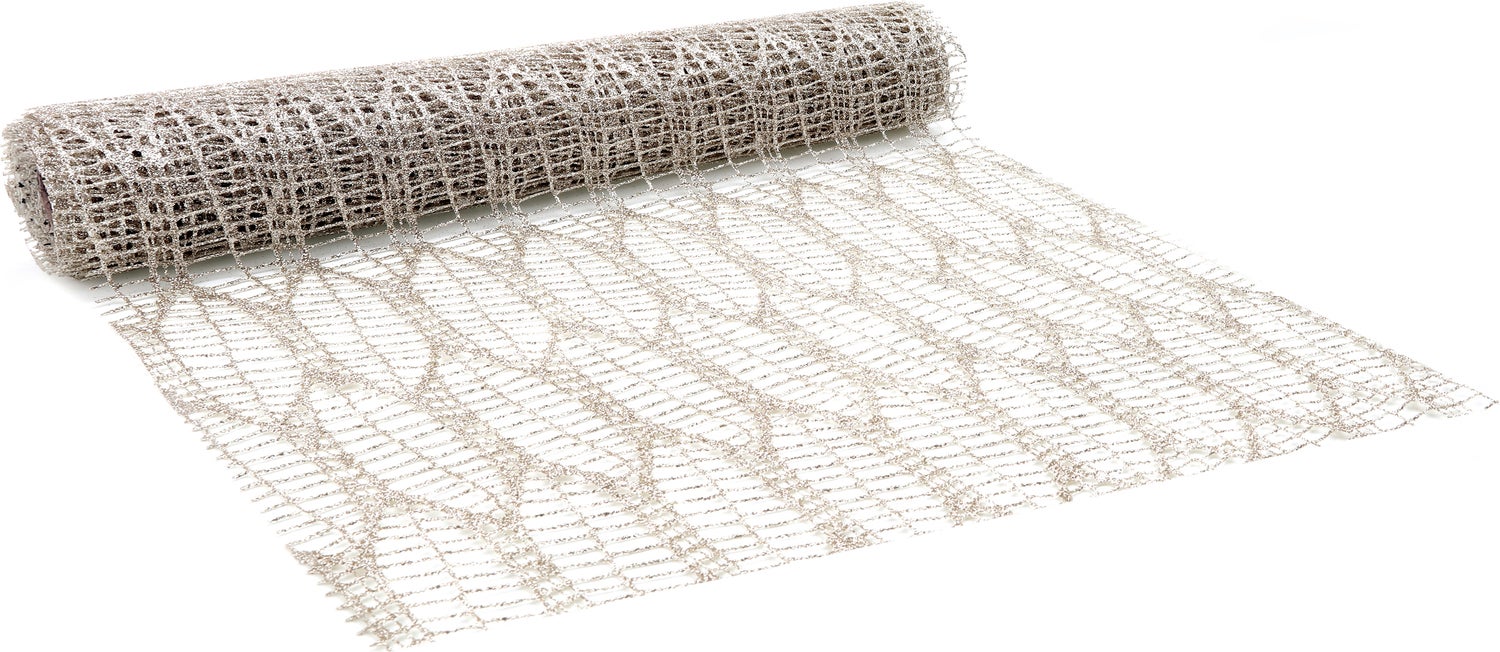 Vivant tafelloper Glister zilver 300 x 28 cm