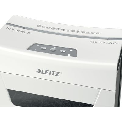 Leitz IQ Protect 8X - destructeur de documents coupe croisée microparticules -8 feuilles - Corbeille 14 litres