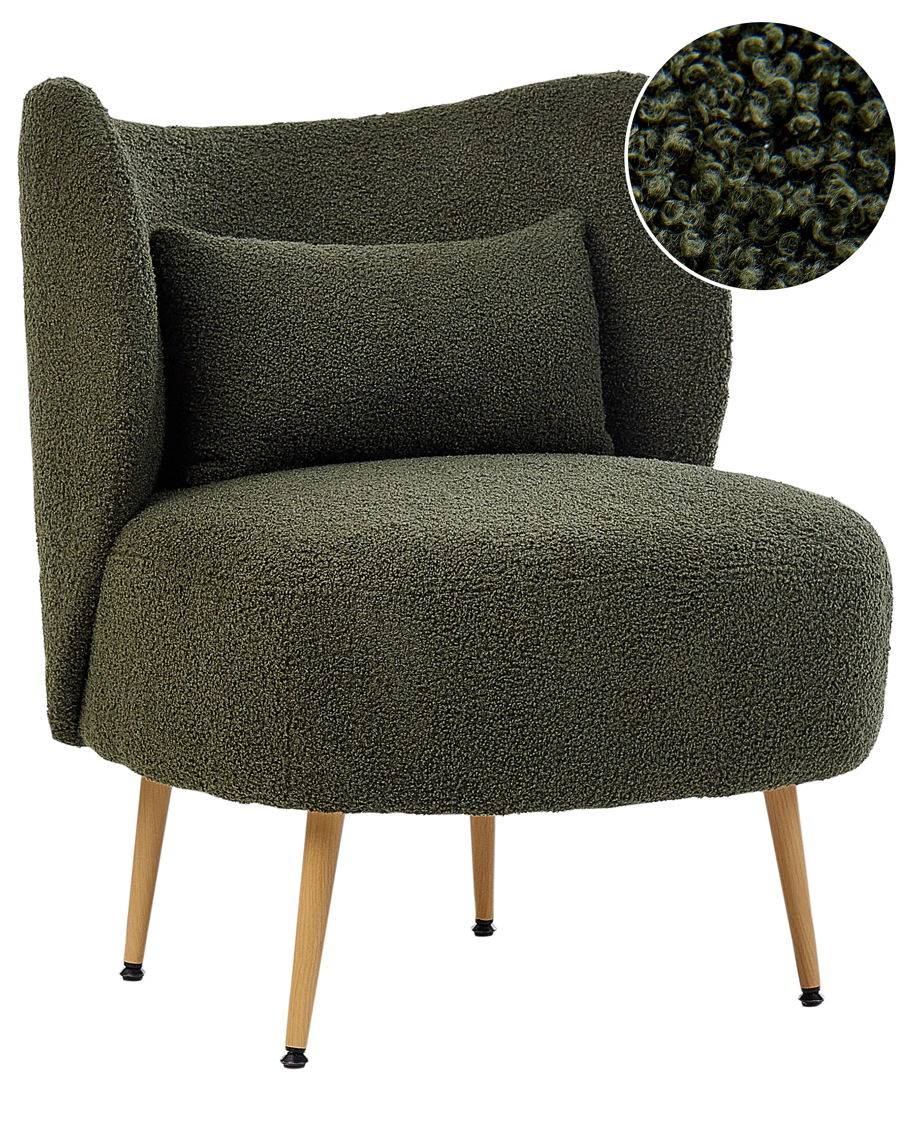 Fauteuil OTSBY II met kussen Bouclé Donkergroen