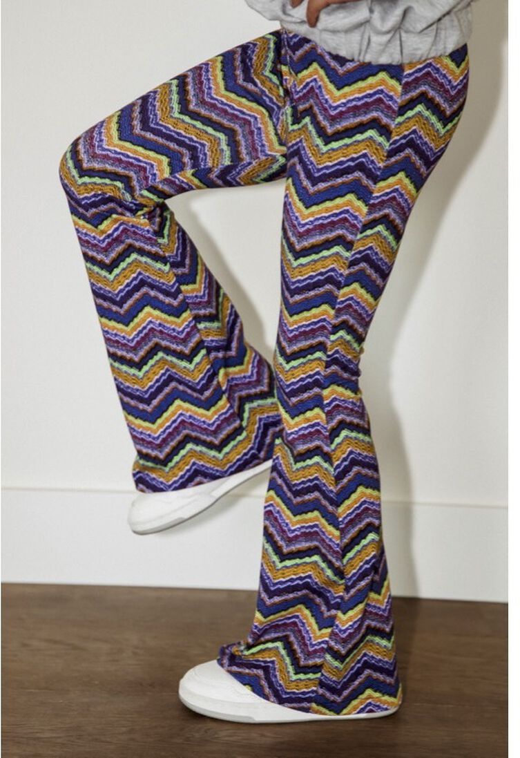 Salty Stitch paarse salty stitch flared broek ikat flared legging
