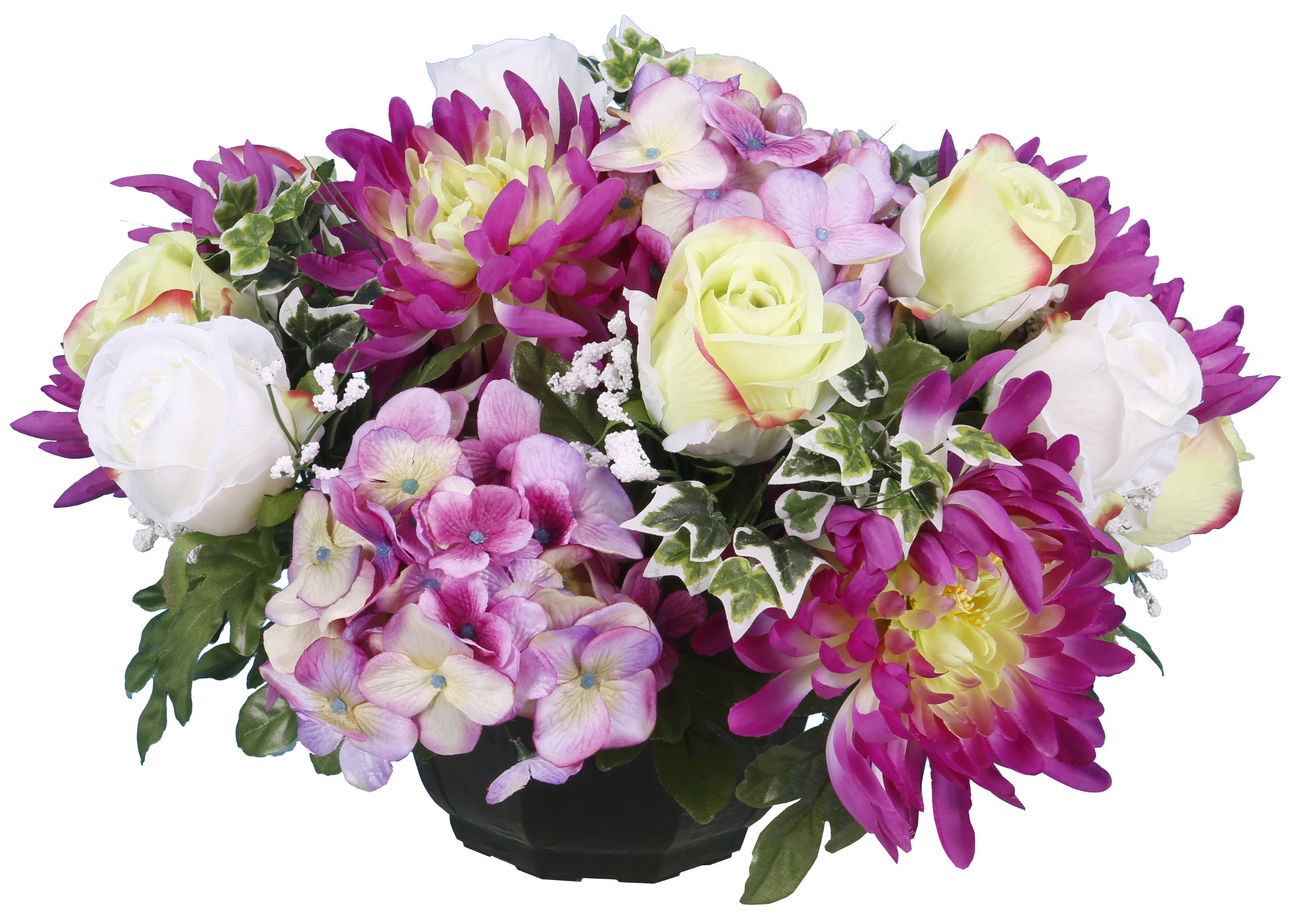 COUPE CHRYSANTHEMES HORTENSIAS