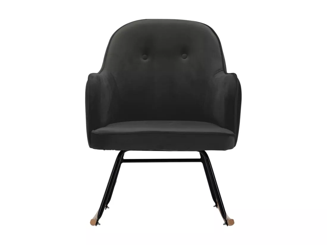 Chaise à bascule Gris foncé Velours