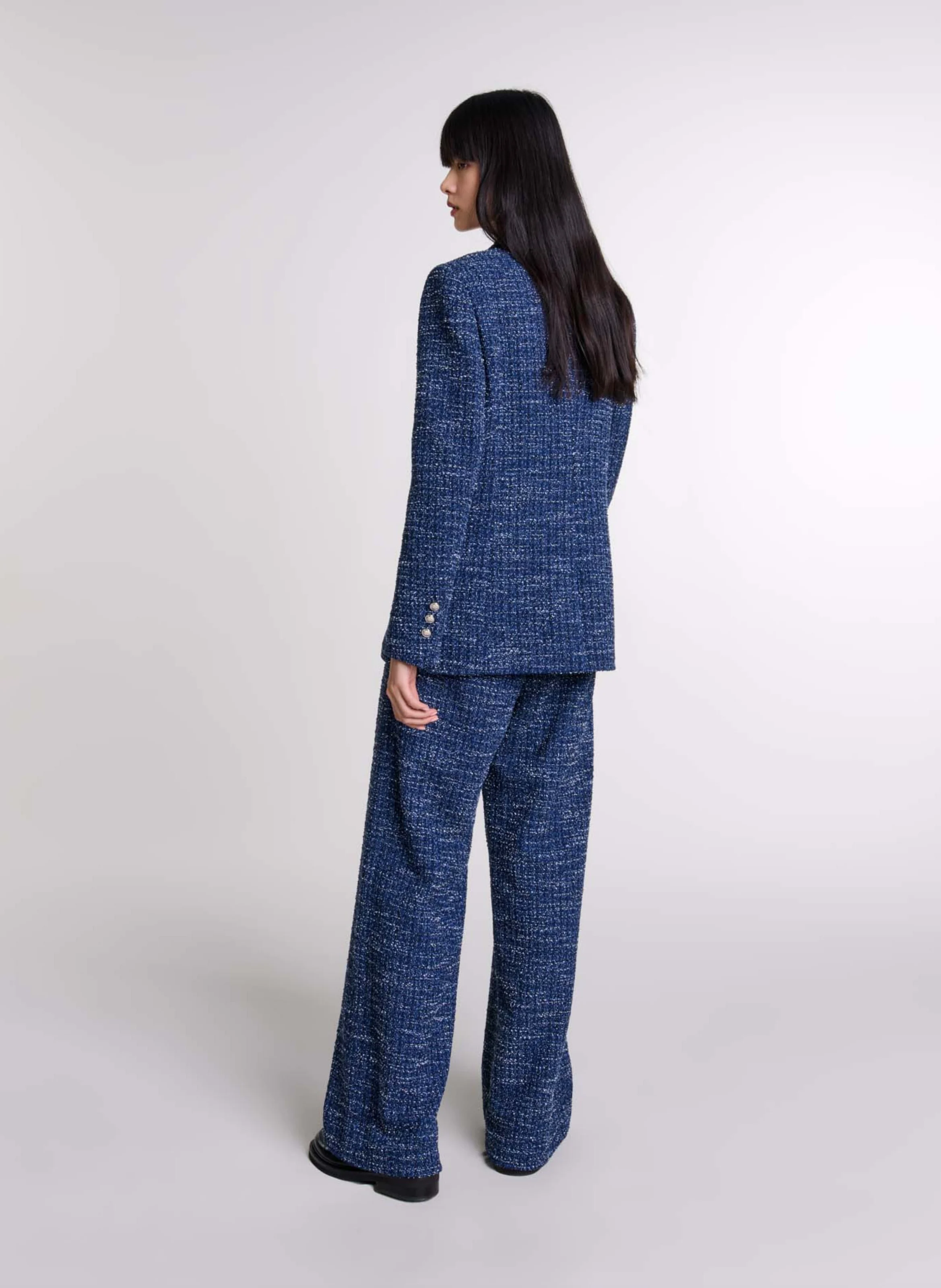 Veste de tailleur en tweed | Bleu