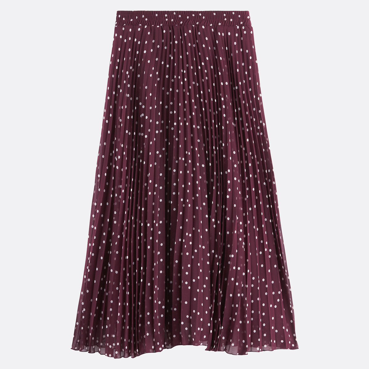 COLEÇÃO LA REDOUTE<br>Saia plissada com bolinhas, longa