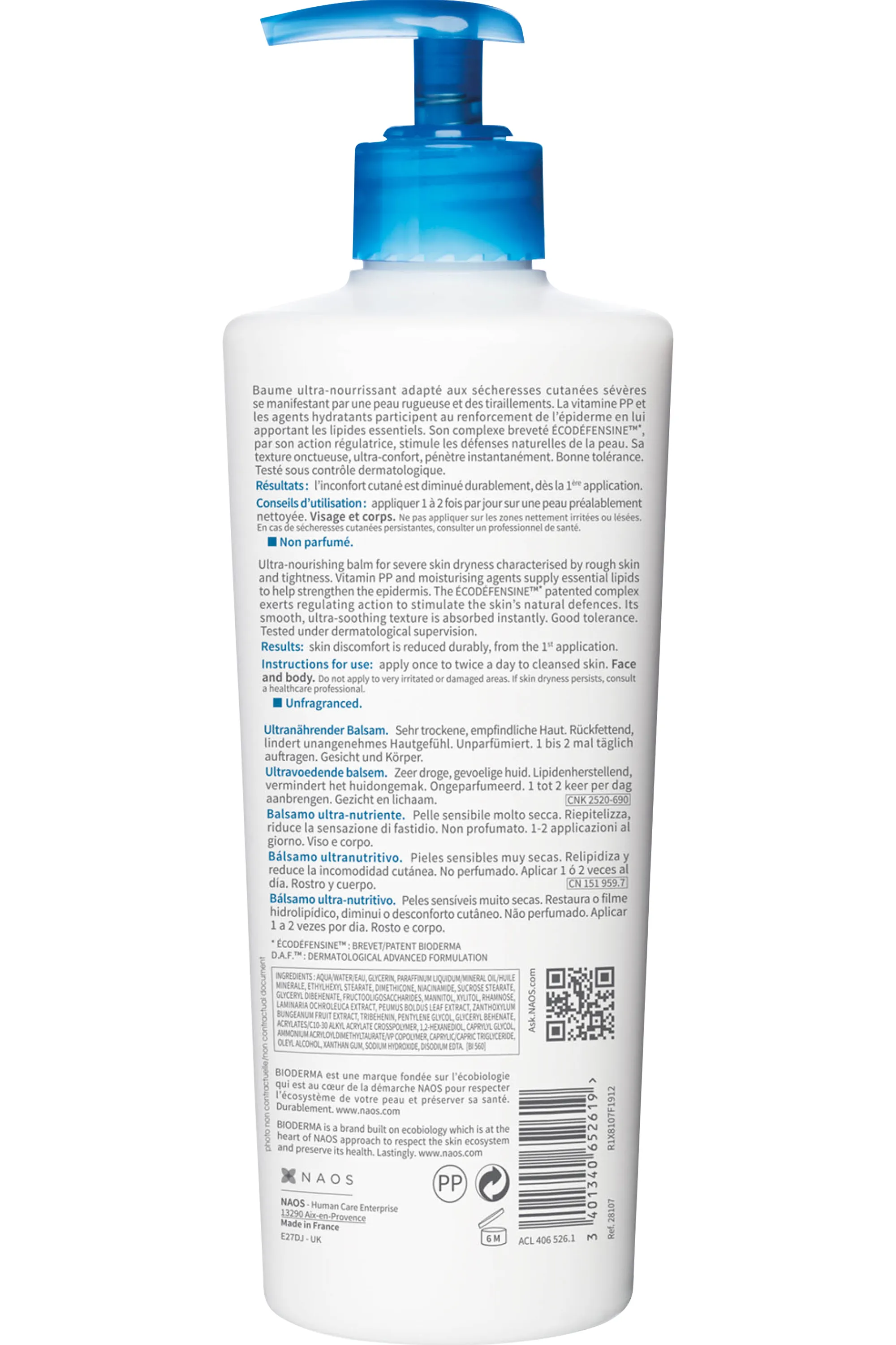 Bioderma Baume ultra-nourrissant pour peaux sensibles très sèches Atoderm PP-500 ml