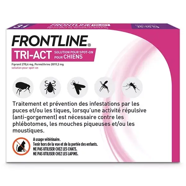 Frontline Tri-Act Cães G 20-40 kg 3 Pipetas