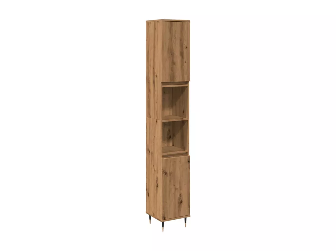 Armoire de salle de bain chêne artisanal 30x30x190 cm