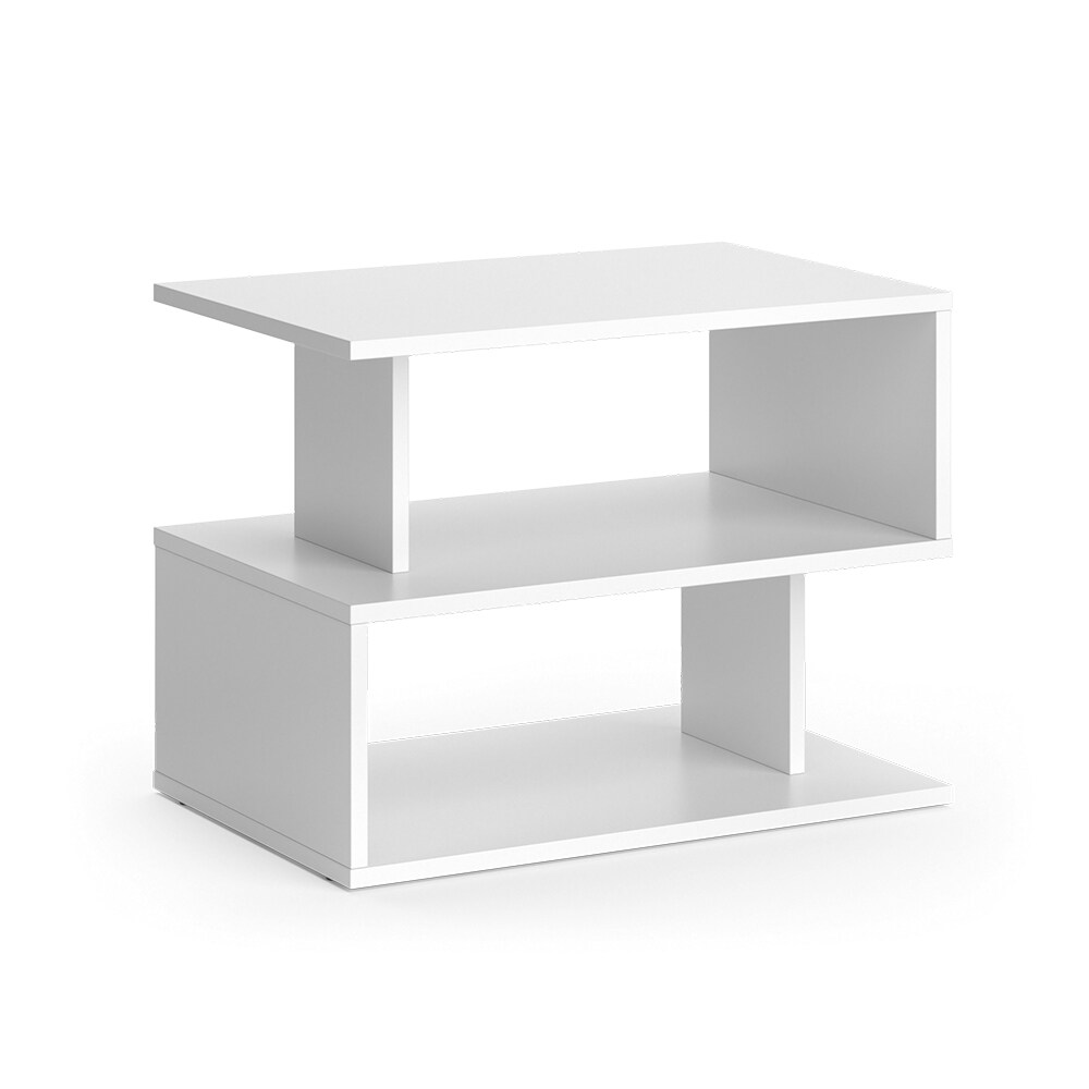 Vicco Couchtisch Sofatisch Beistelltisch Shelby Weiß Wohnzimmertisch Ablage Fach