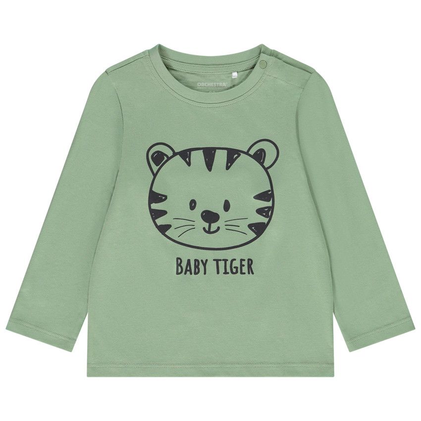 T-shirt manches longues print tigre pour bébé garçon - Vert
