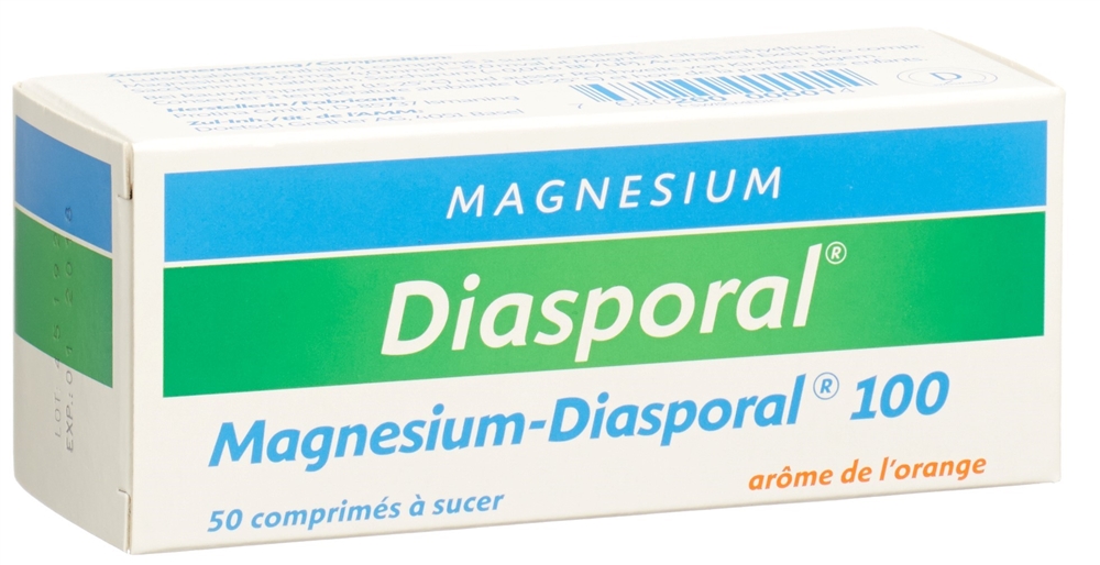 MAGNESIUM DIASPORAL Magnesium Diasporal Lutschtabl 100 mg Orangenaroma 50 Stk