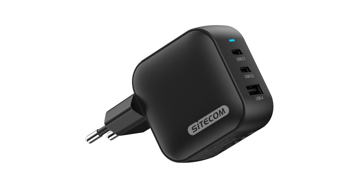 Sitecom70W GaN Power Delivery Wall Charger  (Zwart)