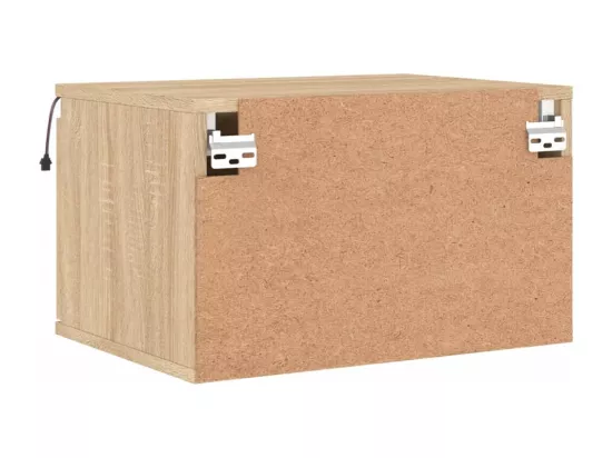 Table de chevet murale avec lumières LED chêne sonoma