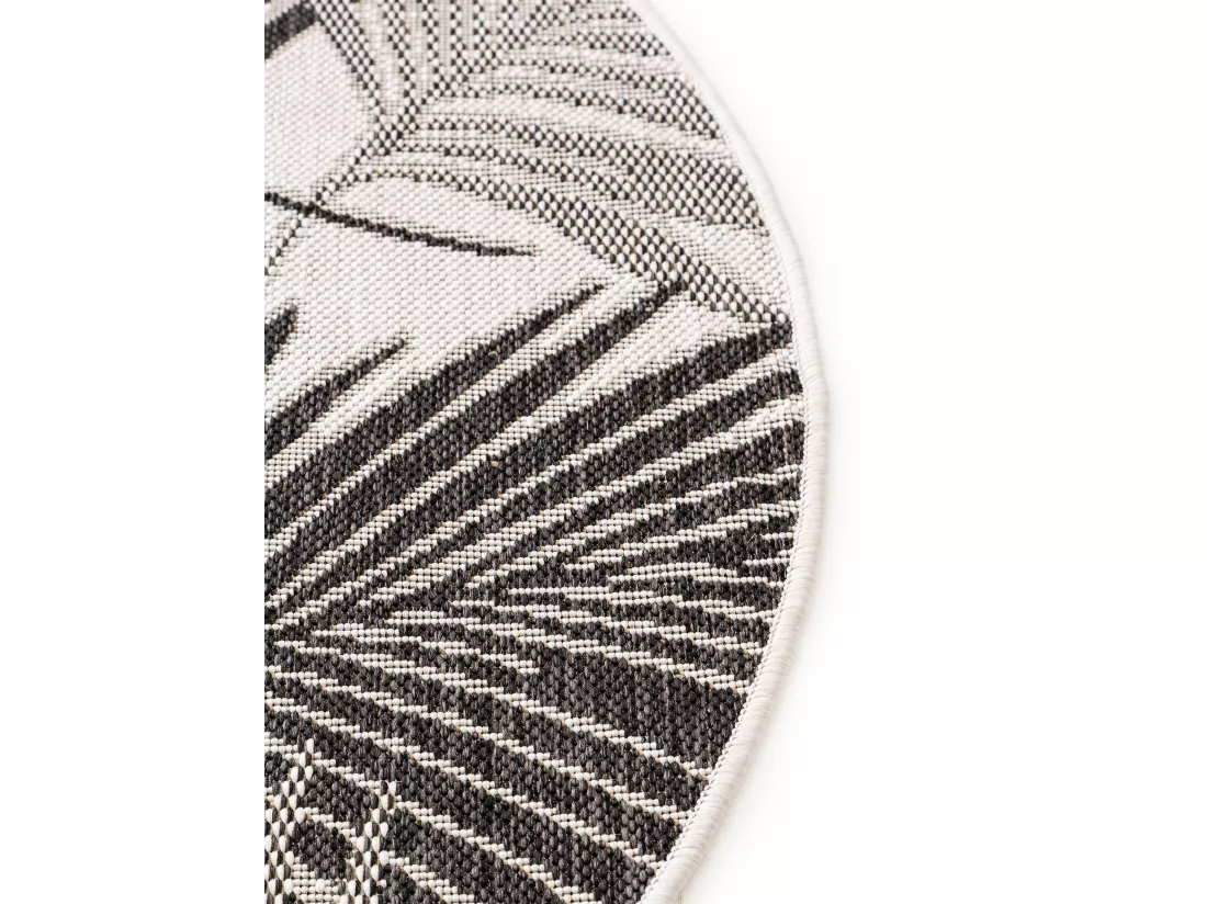 Tapis d'extérieur & intérieur rond Cleo Noir ø 150 cm rond