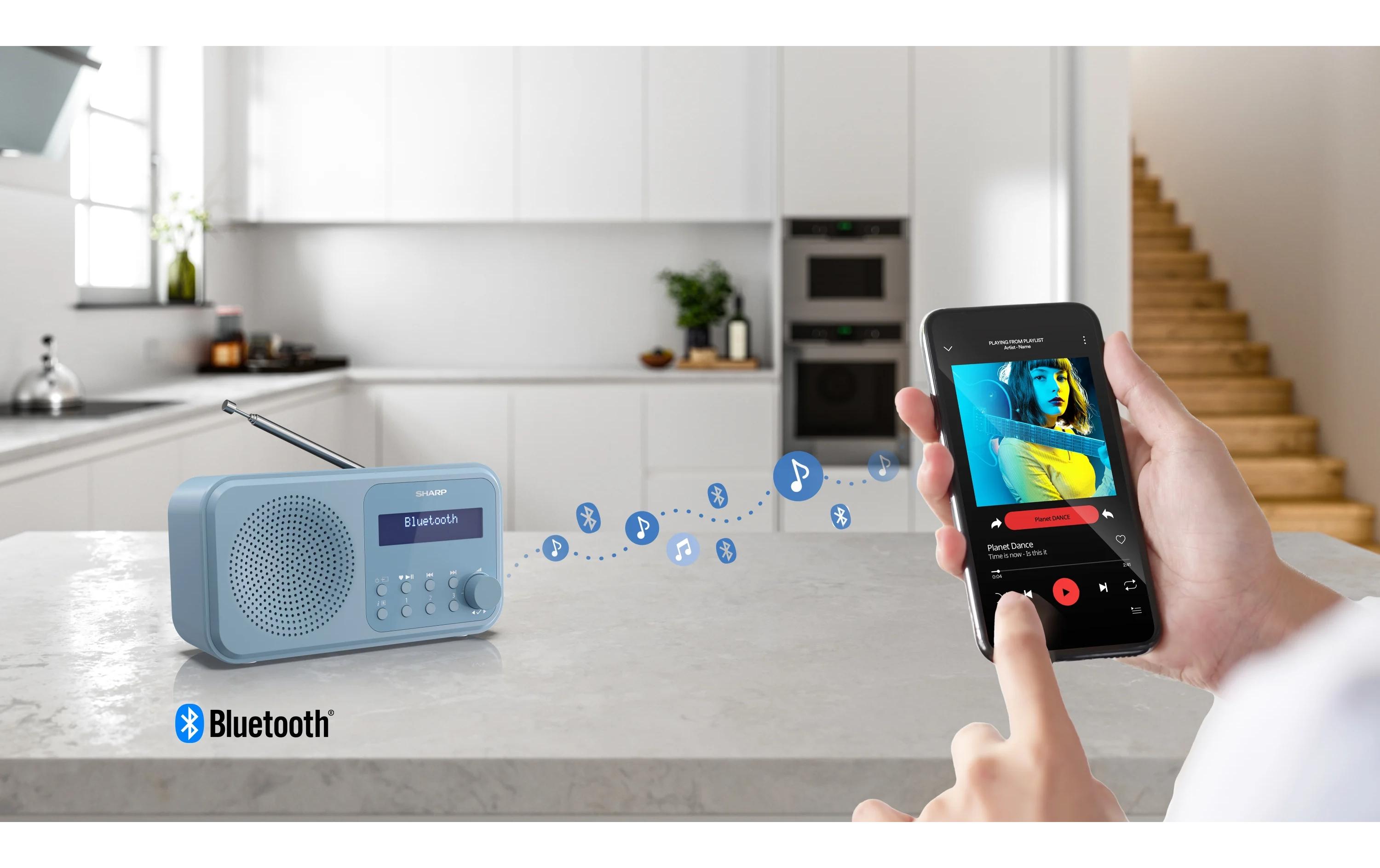 DAB+ Radio DR-P420 – BlauTragbares Digitalradio mit Bluetooth