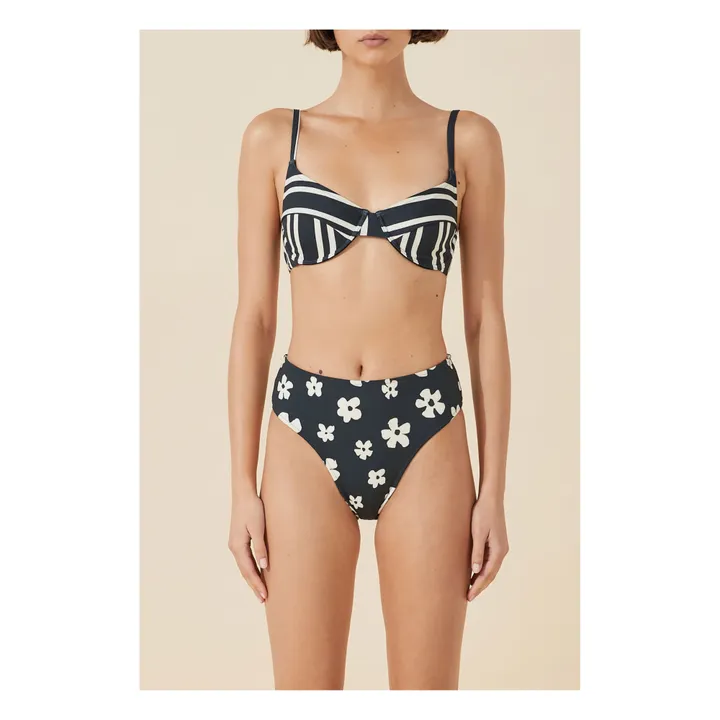 Zulu & Zephyr Haut de Maillot Rayé Balconette | Noir
