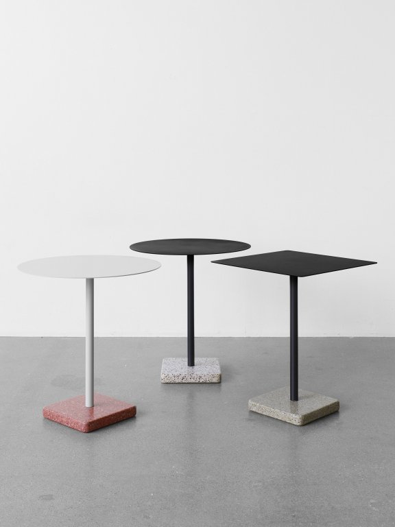Hay Terrazzo Round tuintafel 70 sky grey - red