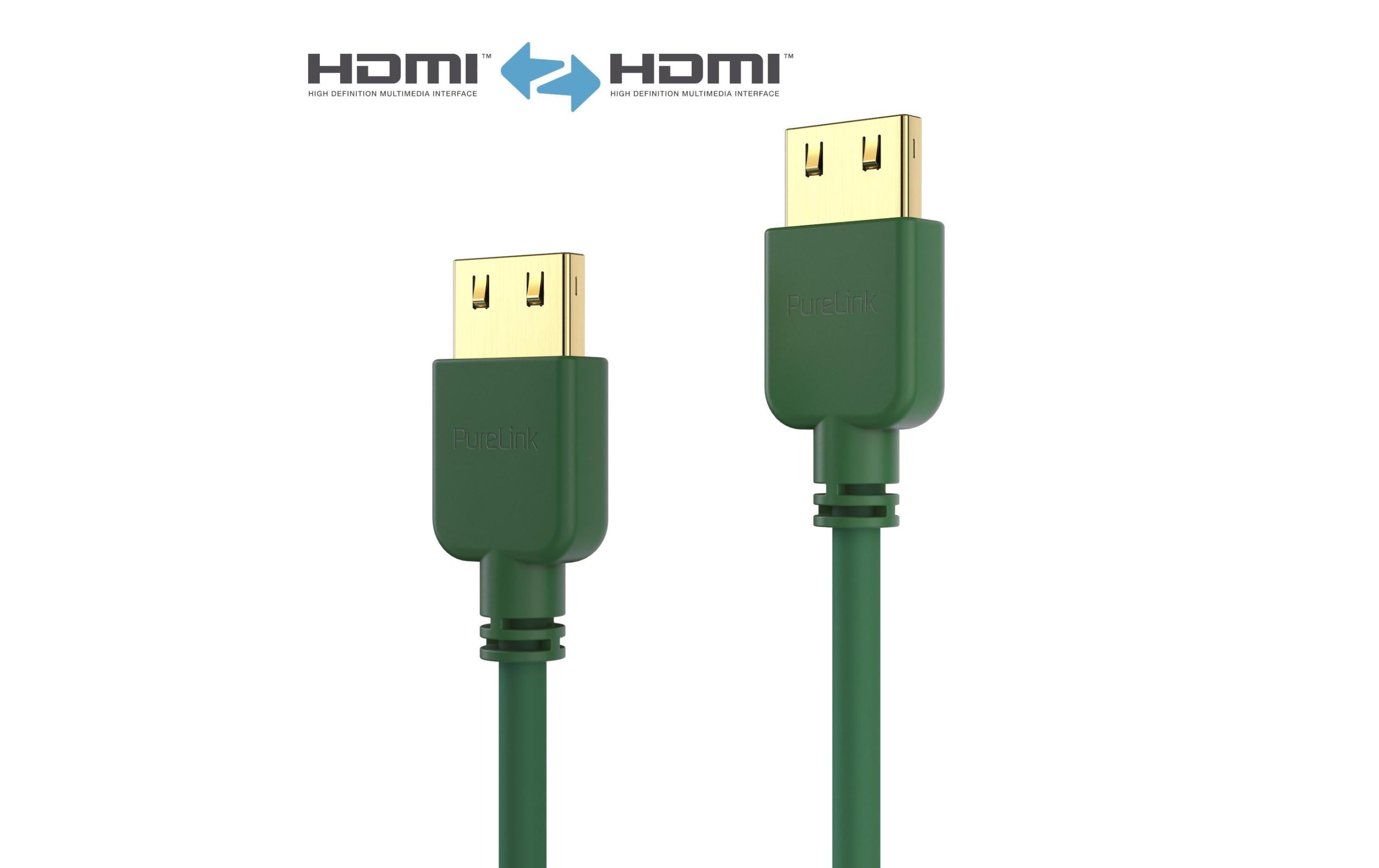 Kabel Slim HDMI - HDMI, 1.5 mUltra dünnes, flexibles High Speed PureInstall HDMI-Kabel mit Ethernet und SLS