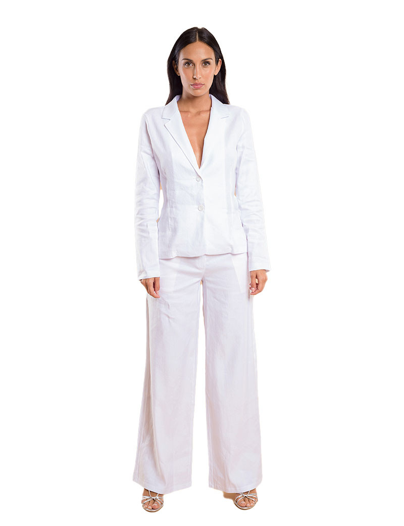 HBT NEW HARMONY MIX LIN - CHLOÉ PANTALON BLANC
