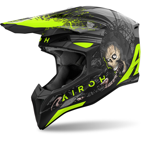 Airoh - Casque Wraaap Darkness Noir Mat / Vert fluo