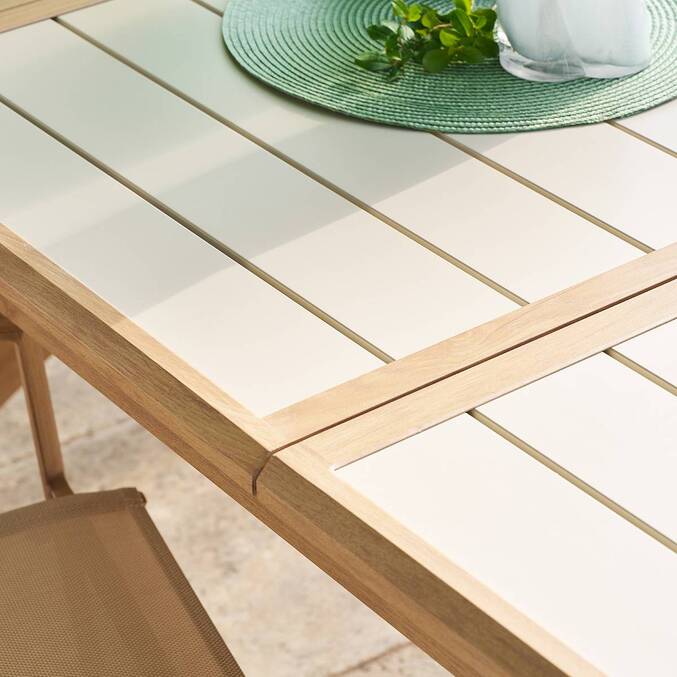 Table de jardin extensible rectangulaire AXIOME Argile / Honey
