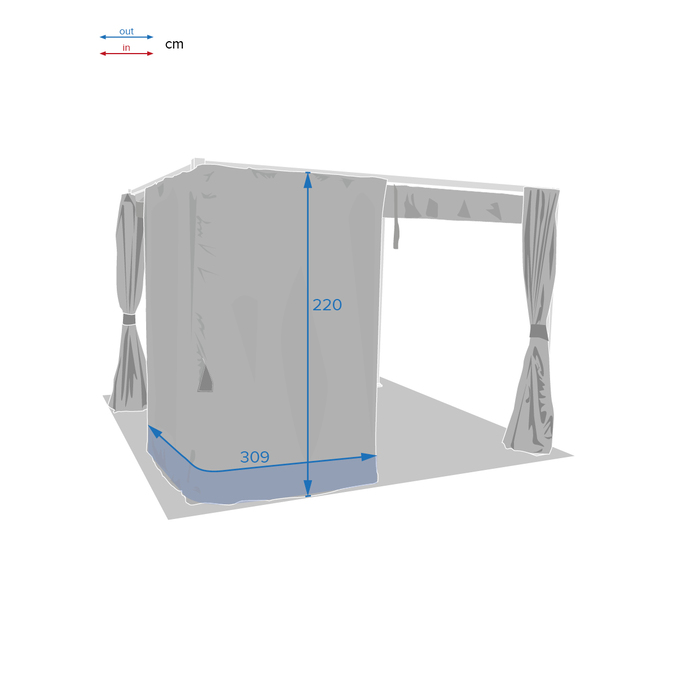 Rideaux pour tonnelle PALMEIRA Ardoise