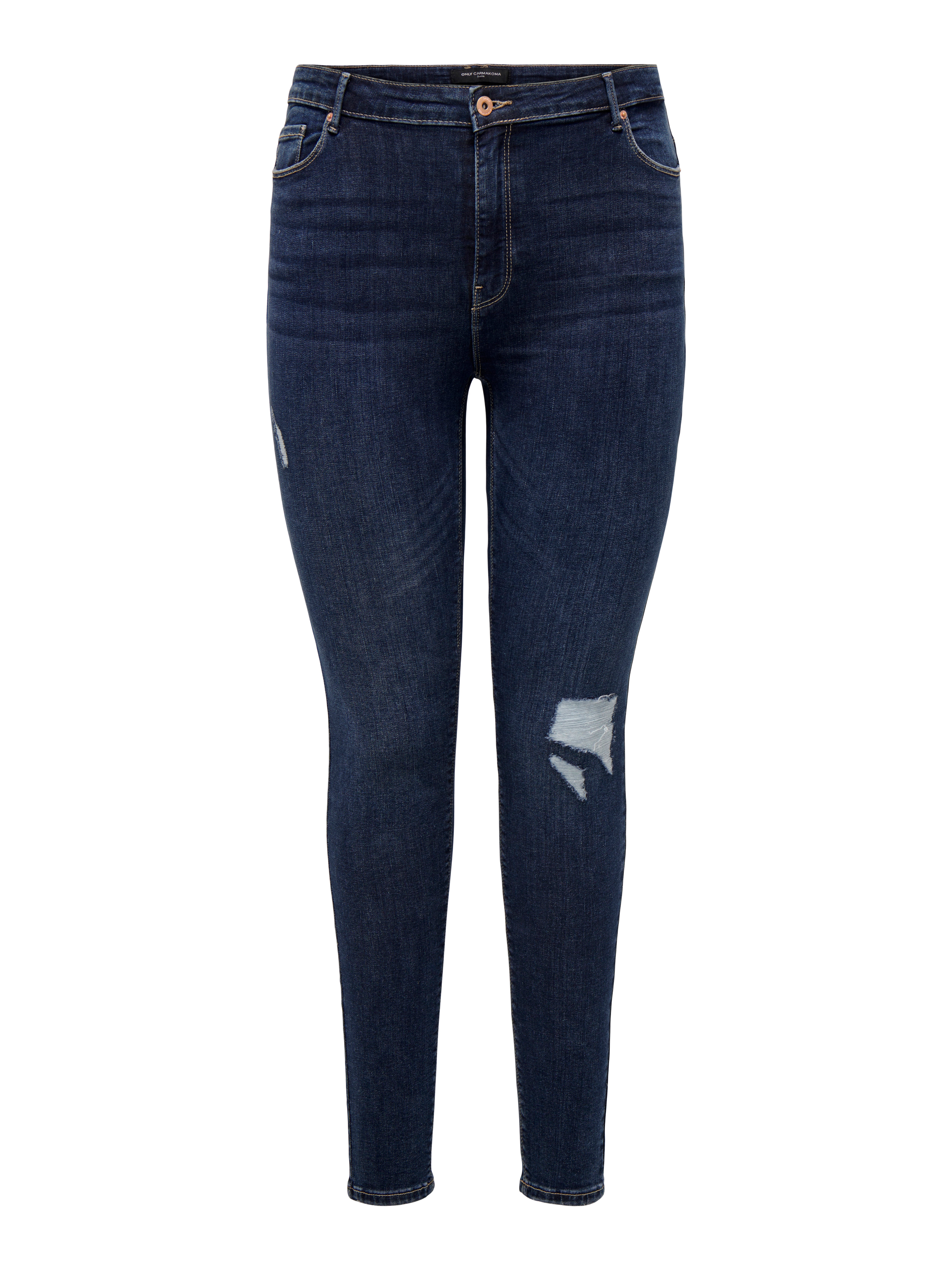 CARLAOLA Hohe Taille Skinny Fit Jeans Dark Blue Denim