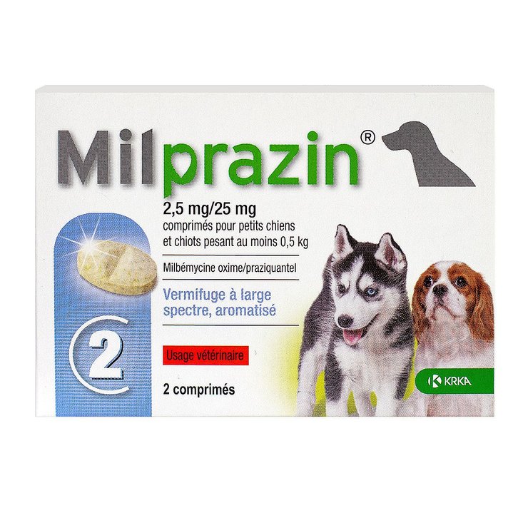 Milprazin 2,5/25mg chiens 2 comprimés