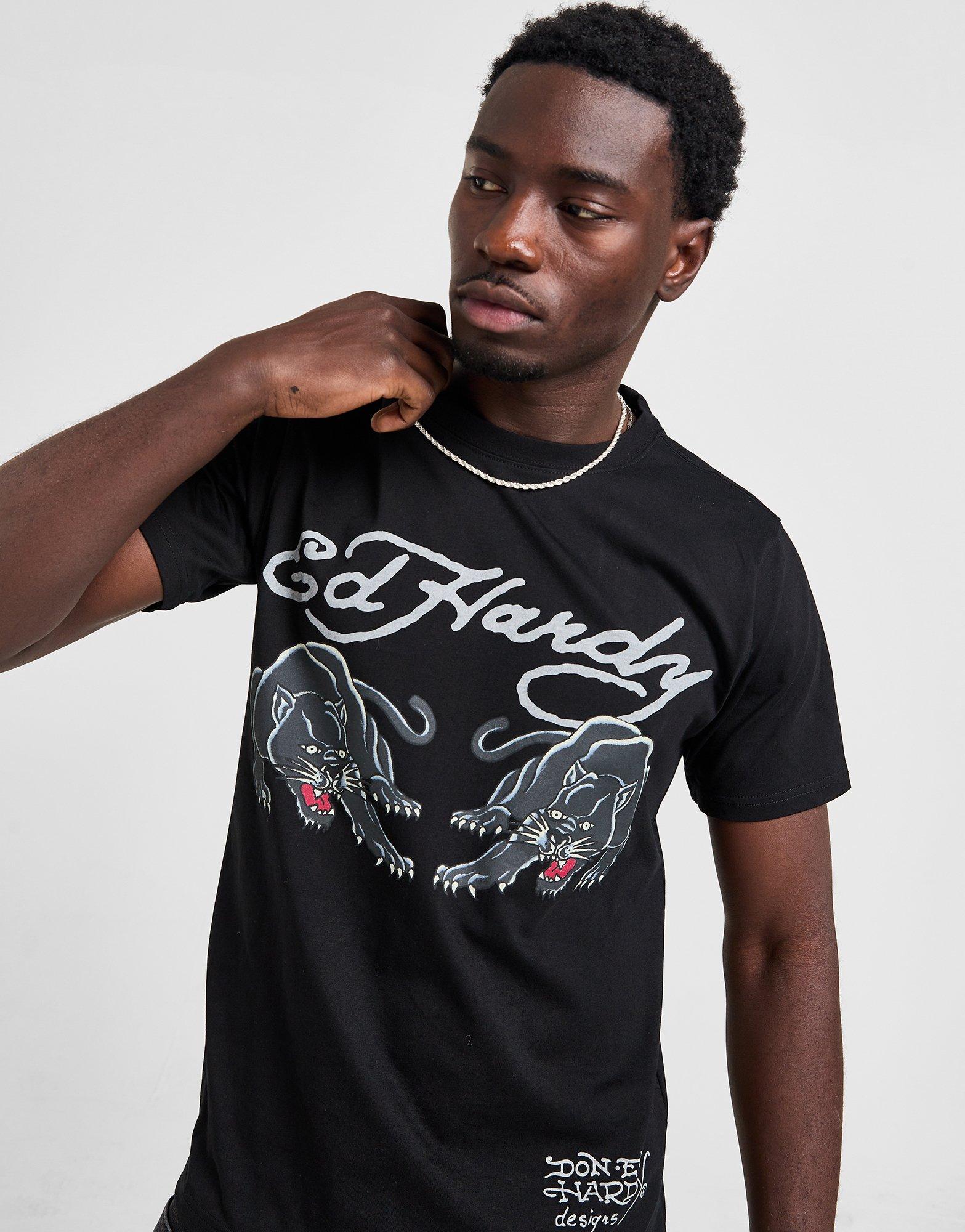 Ed Hardy T-shirt Double Panther Homme