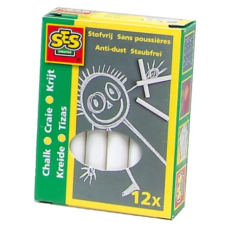 SES Creative Kreide weiß, 12 Stück